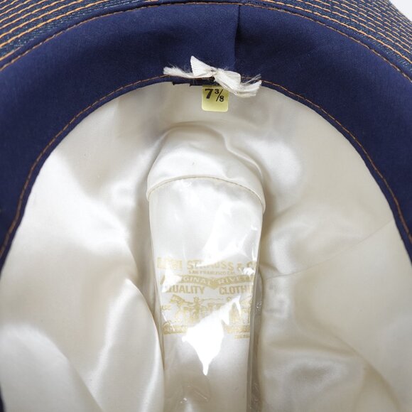 Vintage USA Levi's Denim Rodeo Cowboy Hat Size 7 3/8 Western 1970s - Picture 4 of 10